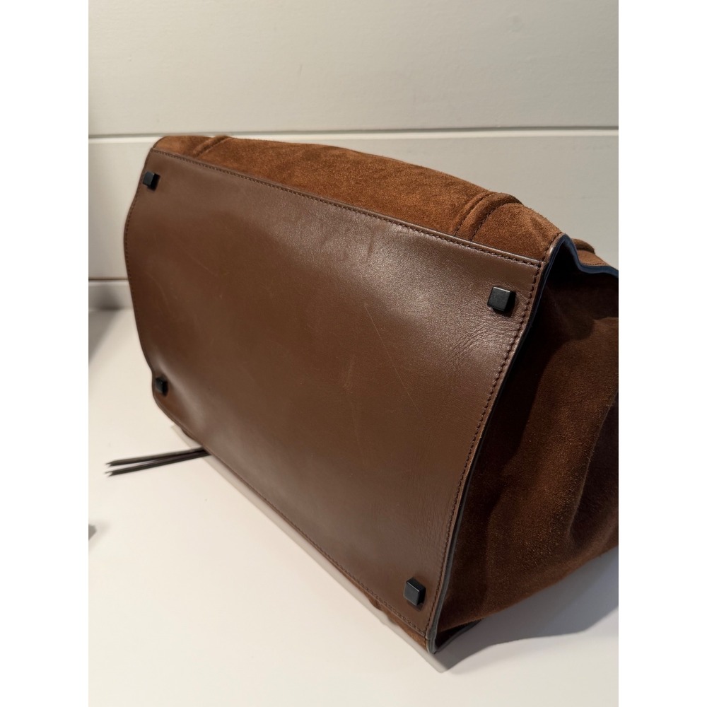 Celine Phantom Luggage Tote Bag Brown Suede Leather Large Handbag - Picture 4 of 11